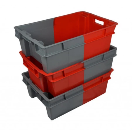 Bac plastique plein 600 x 400 bicolore emboîtable 70% Bac plastique plein 600 x 400 bicolore emboîtable 70%