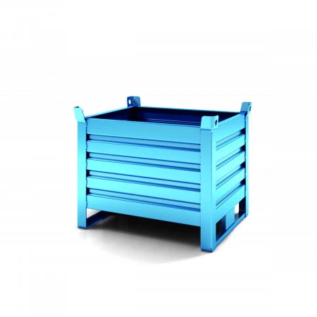 Caisse-palette tôlée à semelles latérales