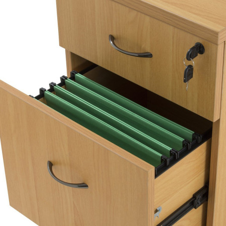 Caisson de bureau blanc avec dossier suspendu Caisson de bureau blanc avec dossier suspendu