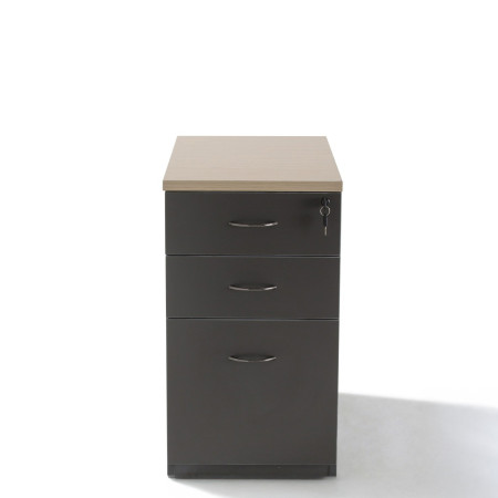 Caisson bois anthracite à hauteur bureau - 3 tiroirs Caisson bois anthracite à hauteur bureau - 3 tiroirs
