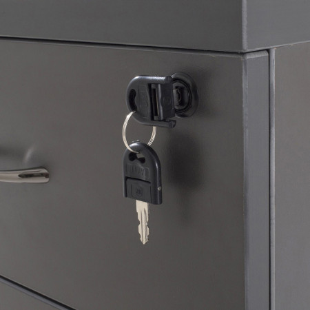 Caisson bois anthracite à hauteur bureau - 3 tiroirs Caisson bois anthracite à hauteur bureau - 3 tiroirs