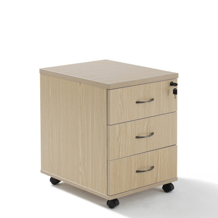 Caisson de bureau bois mobile - 3 tiroirs