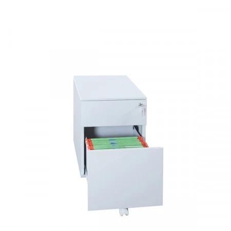 Caisson mobile métallique avec poignée latérale équipé de 2 ou 3 tiroirs. Peinture époxy cuite au four conforme aux normes environnementales. Tiroirs profonds pour le rangement de dossiers suspendus. Fermeture centralisée par clés à 2 points. Caisson mobile métallique avec poignée latérale équipé de 2 ou 3 tiroirs. Peinture époxy cuite au four conforme aux normes environnementales. Tiroirs profonds pour le rangement de dossiers suspendus. Fermeture centralisée par clés à 2 points.