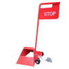 Cale de roue avec panneau Stop
