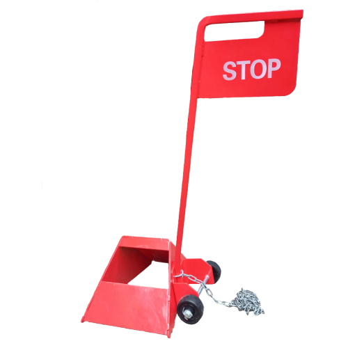 Cale de roue avec panneau Stop