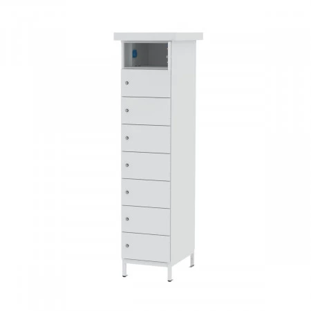 Armoire De Chargement Sécurisée Avec 10 Prises - Porte Verre Verrouillable - Pour Ordinateurs Portables Et Appareils Mobiles