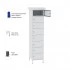 Armoire de chargement pour batterie vélo pieds réglables Pattes de fixation au sol (visserie non fournies) Armoire de chargement pour batterie vélo pieds réglables Pattes de fixation au sol (visserie non fournies)