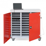 Chariot pour ordinateur portable 17 pouces 20 cases avec prise électrique 220 V Chariot pour ordinateur portable 17 pouces 20 cases avec prise électrique 220 V