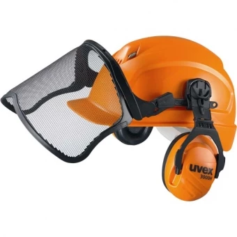 Casque à visière pour forestiers