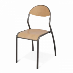 Chaise d'écolier à dossier rond