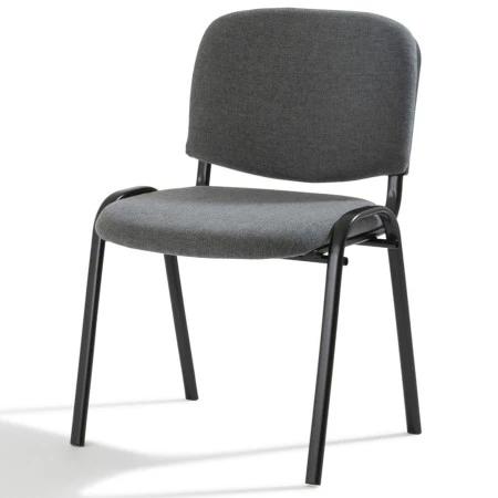 Chaise visiteur en tissu gris Chaise visiteur en tissu gris