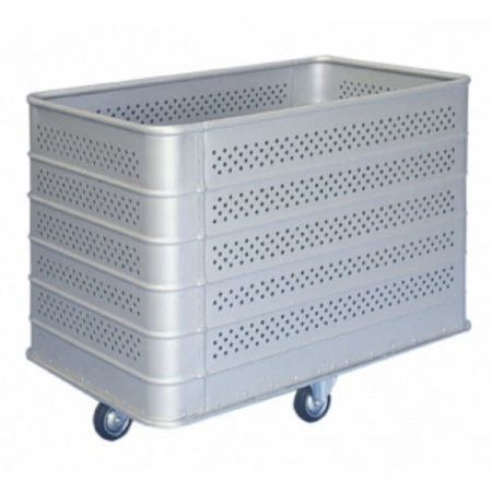 Chariot aluminium à parois perforées - Charge : 100 à 150 kg - Volume : 305 à 623 Litres