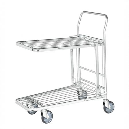 Chariot 2 plateaux emboitable - Dim. plateau Lxl : 785 x 435 mm