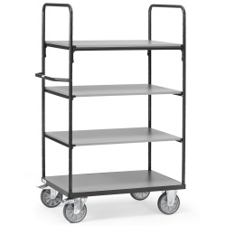 Chariot à 4 étagères gris anthracite
