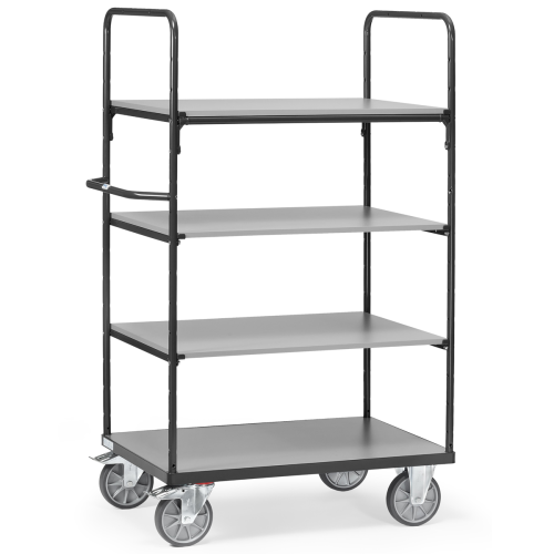 Chariot à 4 étagères gris anthracite