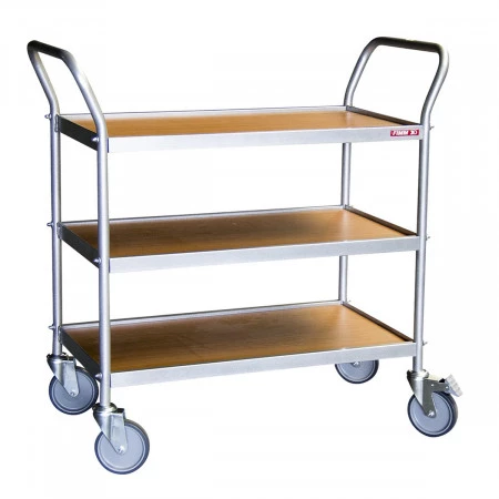 Chariot de bureau 3 plateaux poignées verticales - 2 poignées - Dimensions utile Lxl : 780 x 420 mm - Charge 150 Kg