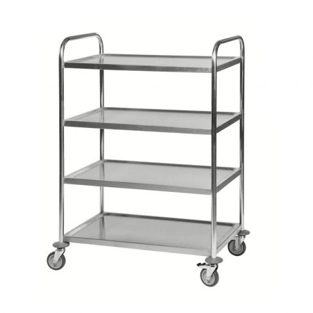 Desserte en inox 4 plateaux - Capacité 100 kg