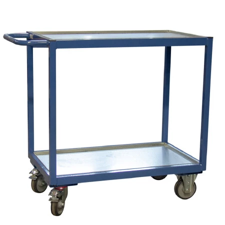Servante établi 2 plateaux tôles avec ou sans rebord
