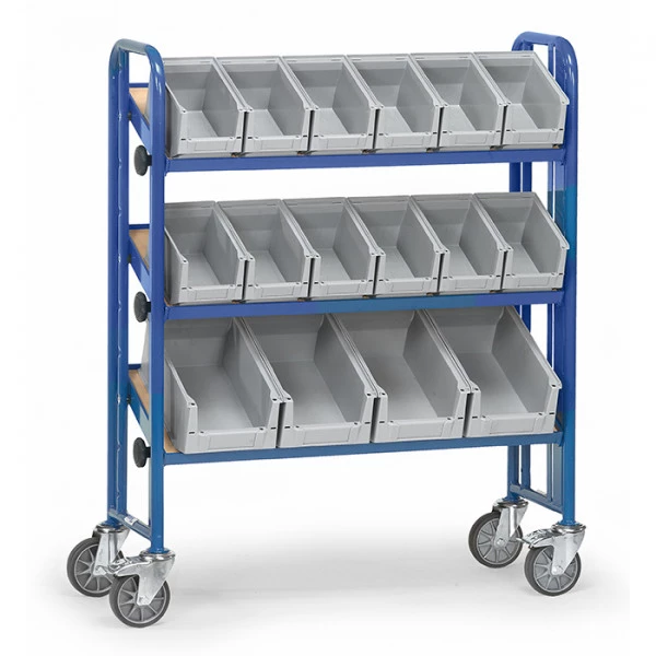 Chariot Porte-casses Plastique 60x40 Cm - Charge 250 Kg, Roues En Nylon - Pour Paniers, Pizza, Transport