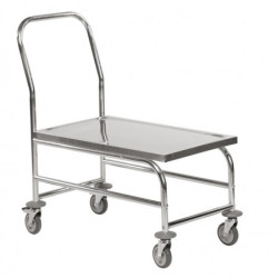 Chariot inox à plateau surélevé