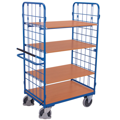 Chariot à 4 étagères mailles avec frein
