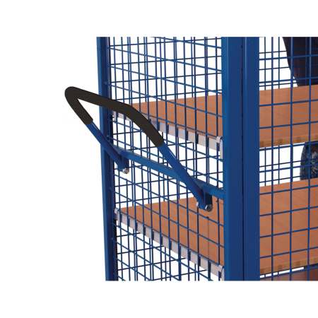 Chariot à 5 étagères grillagés avec porte Chariot à 5 étagères grillagés avec porte