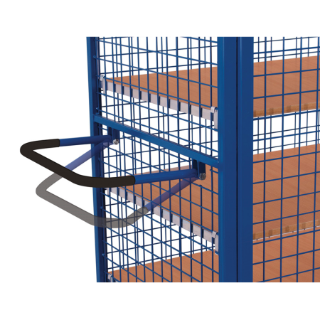 Chariot à 5 étagères grillagés avec porte Chariot à 5 étagères grillagés avec porte
