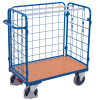 Chariot grillagé bas 3 parois pour colis