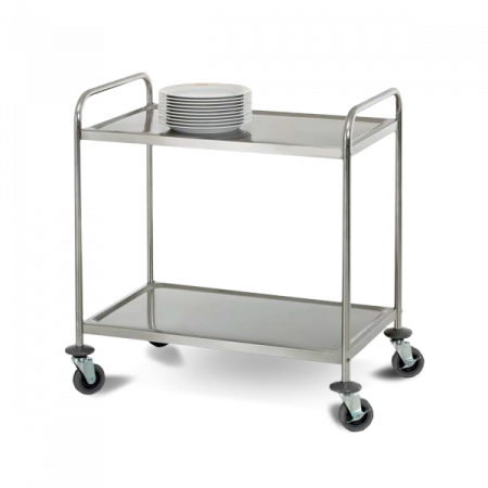 Chariot de transport inox 2 plateaux