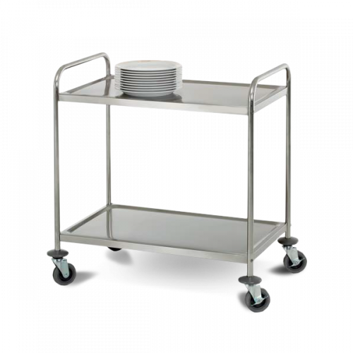 Chariot de transport inox 2 plateaux