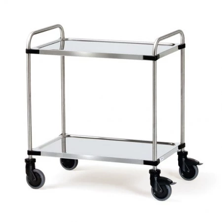 Chariot inox 2 plateaux - dim. ext. L x l x h (mm) : 850 X 540 X 940 -  Matériel de laboratoire