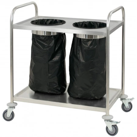 Chariot porte poubelle en inox, Chariots inox