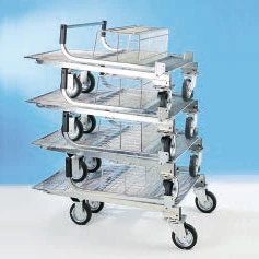 Chariot de magasin pliable empilable ou emboitable Chariot de magasin pliable empilable ou emboitable