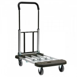Chariot à dossier repliable et plateau télescopique