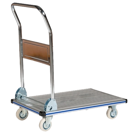 Chariot de manutention rabattable en aluminium - Plateau antidérapant