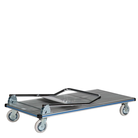 Chariot de manutention rabattable en aluminium - Plateau antidérapant Chariot de manutention rabattable en aluminium - Plateau antidérapant
