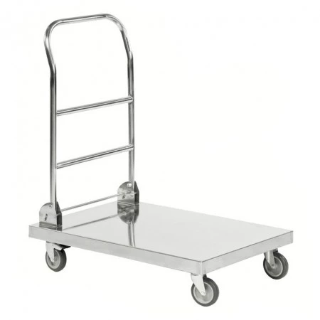 Chariot inox à dossier repliable Chariot inox à dossier repliable