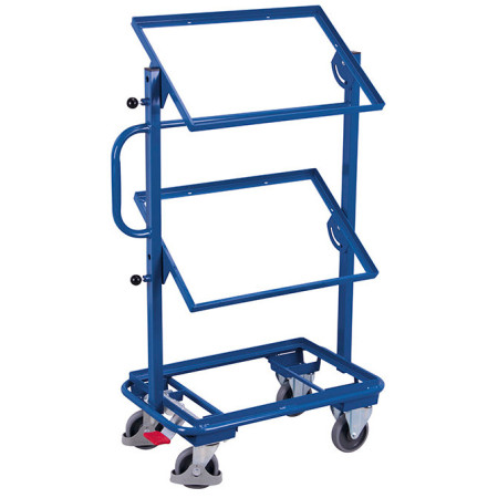 Chariot porte-bacs à supports inclinables Chariot porte-bacs à supports inclinables