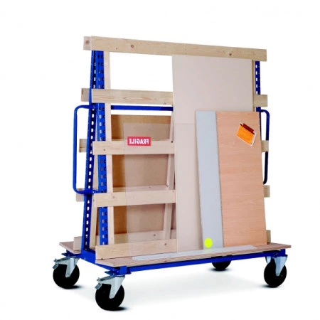 Chariot porte panneaux protection bois - Double faces Chariot porte panneaux protection bois - Double faces