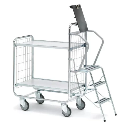 Chariot préparateur de commande à grilles latérales