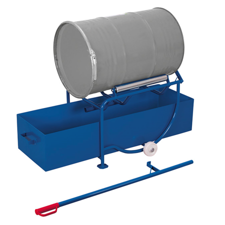 Basculeur de fûts 200 L avec barre de levage et cuve de rétention Basculeur de fûts 200 L avec barre de levage et cuve de rétention
