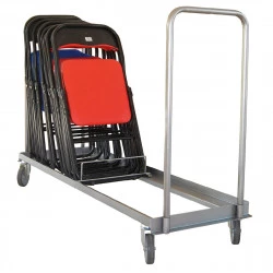 Plateau roulant pour chaise pliable et emplilable