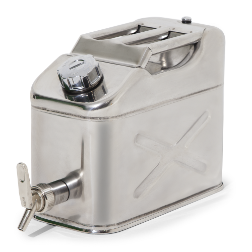 Jerrican de sécurité en acier inoxydable avec robinet doseur