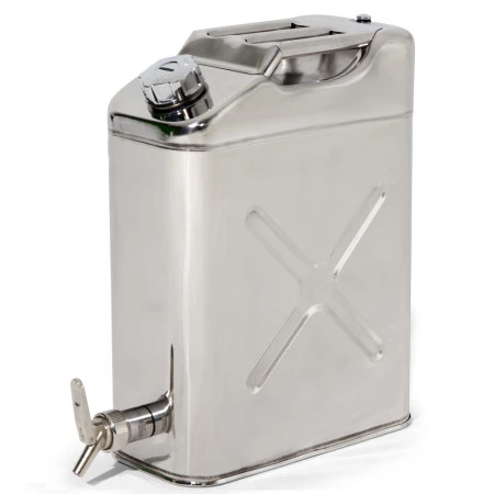 Jerrican de sécurité en acier inoxydable avec robinet doseur Jerrican de sécurité en acier inoxydable avec robinet doseur