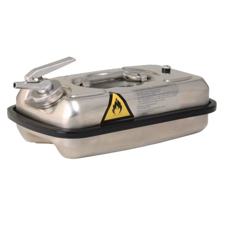 Jerrican de sécurité en acier inoxydable haute résistance avec robinet doseur Jerrican de sécurité en acier inoxydable haute résistance avec robinet doseur