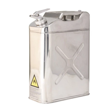 Jerrican de sécurité en acier inoxydable haute résistance avec robinet doseur Jerrican de sécurité en acier inoxydable haute résistance avec robinet doseur
