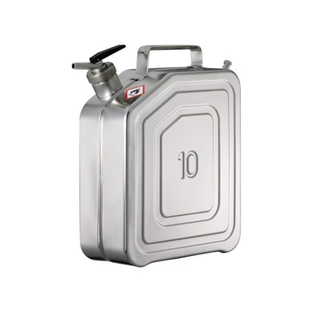 Jerrican de sécurité en acier inoxydable très haute résistance avec robinet doseur et ventilation Jerrican de sécurité en acier inoxydable très haute résistance avec robinet doseur et ventilation
