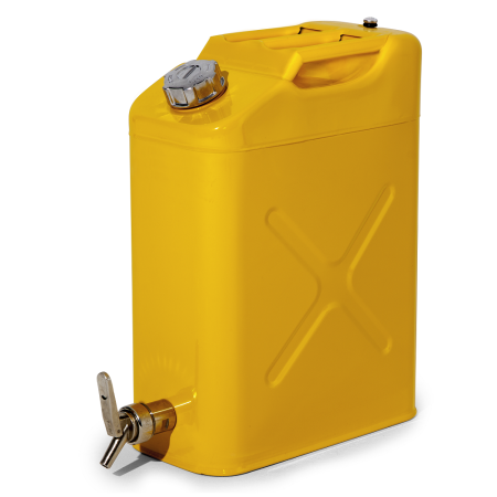 Jerrican de sécurité en tôle d'acier avec robinet doseur Jerrican de sécurité en tôle d'acier avec robinet doseur