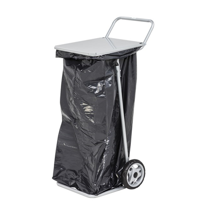 Chariot de voirie avec sac poubelle et couvercle Chariot de voirie avec sac poubelle et couvercle