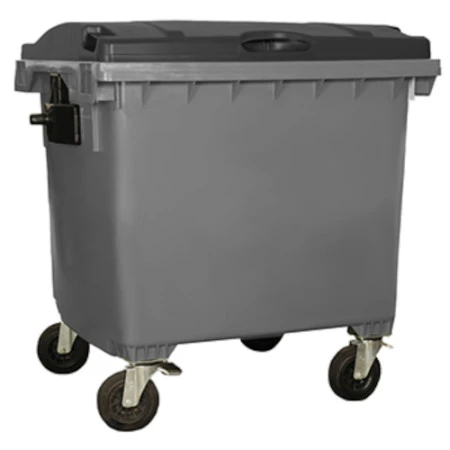 Conteneur poubelle 1100L couvercle gris anthracite Conteneur poubelle 1100L couvercle gris anthracite